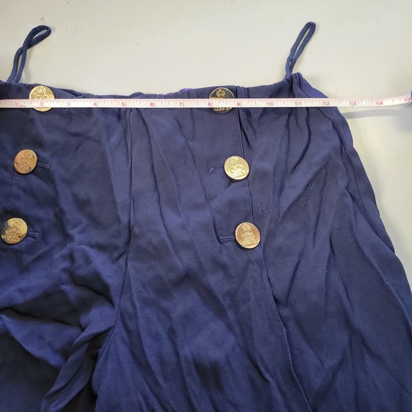 Ralph Lauren Purple Label Navy Blue Wide Leg Sailor Button Palazzo Pants Size 6 - Picture 7 of 14